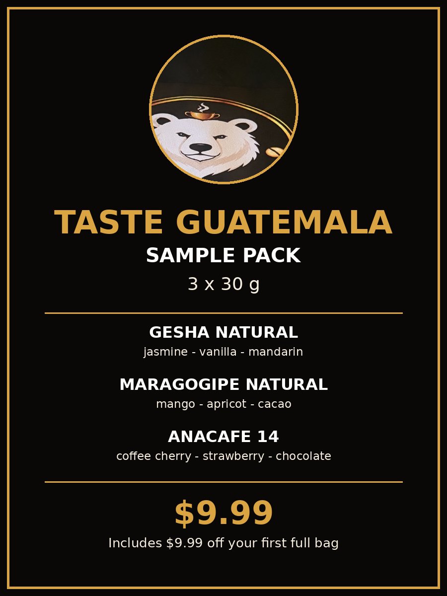 Coffee Bear GT Taste Guatemala sample pack